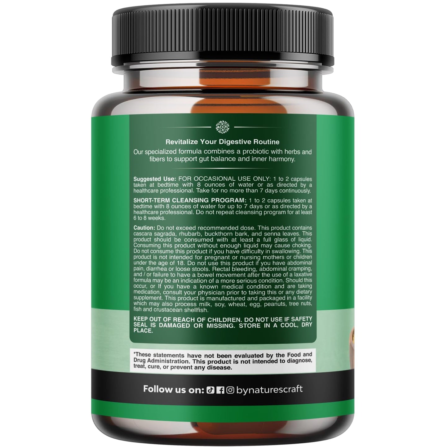 Natures Craft Herbal Colon Cleanse for Women & Men Capsules, 120 Count