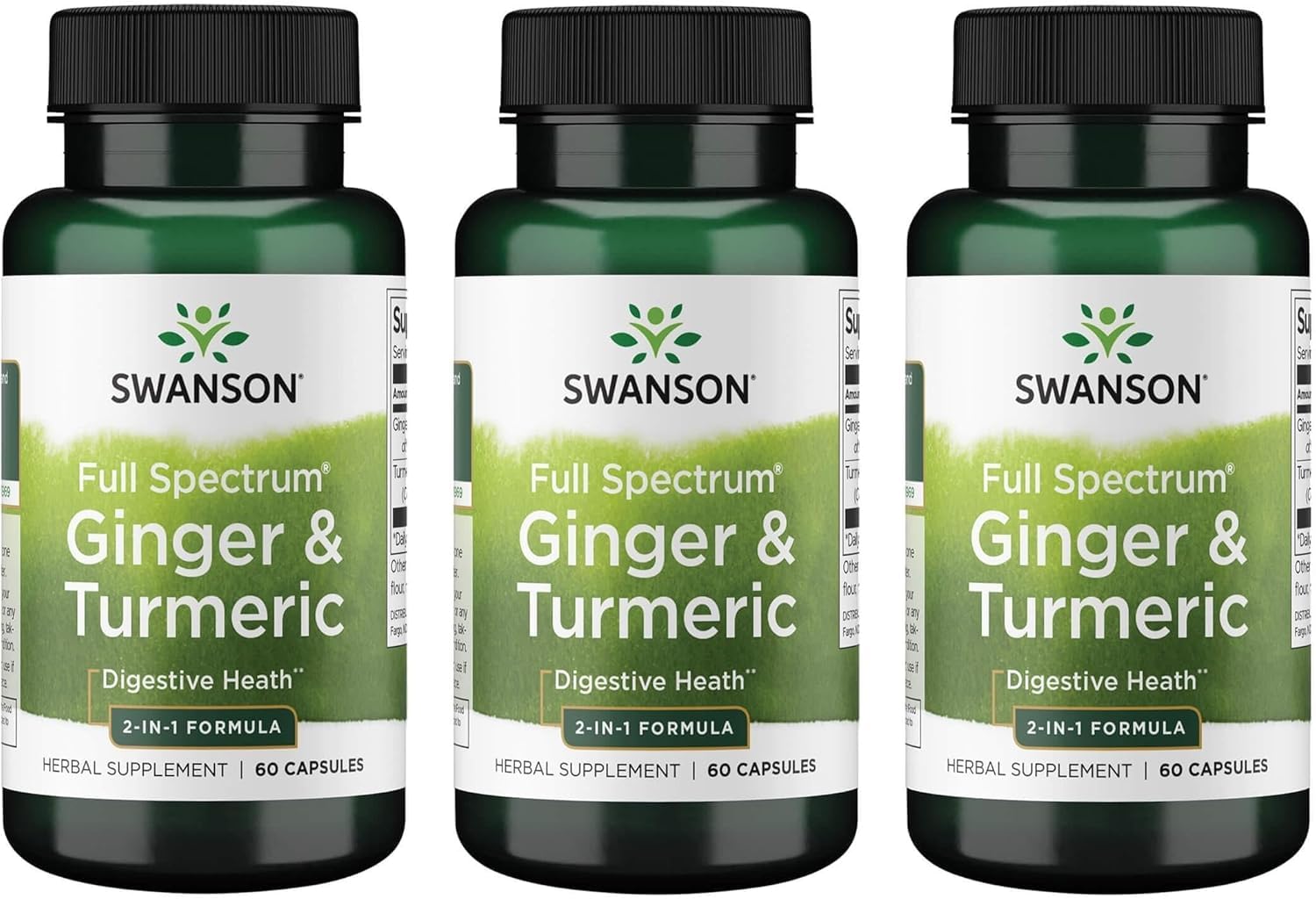 Swanson Full Spectrum Ginger & Turmeric Capsules, 180
