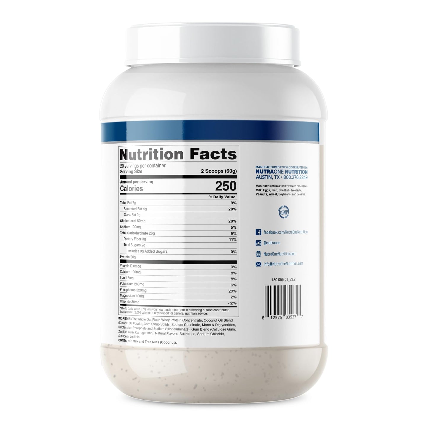 NutraOne Real Meal Replacement Powder Blueberry, 2.64 lb