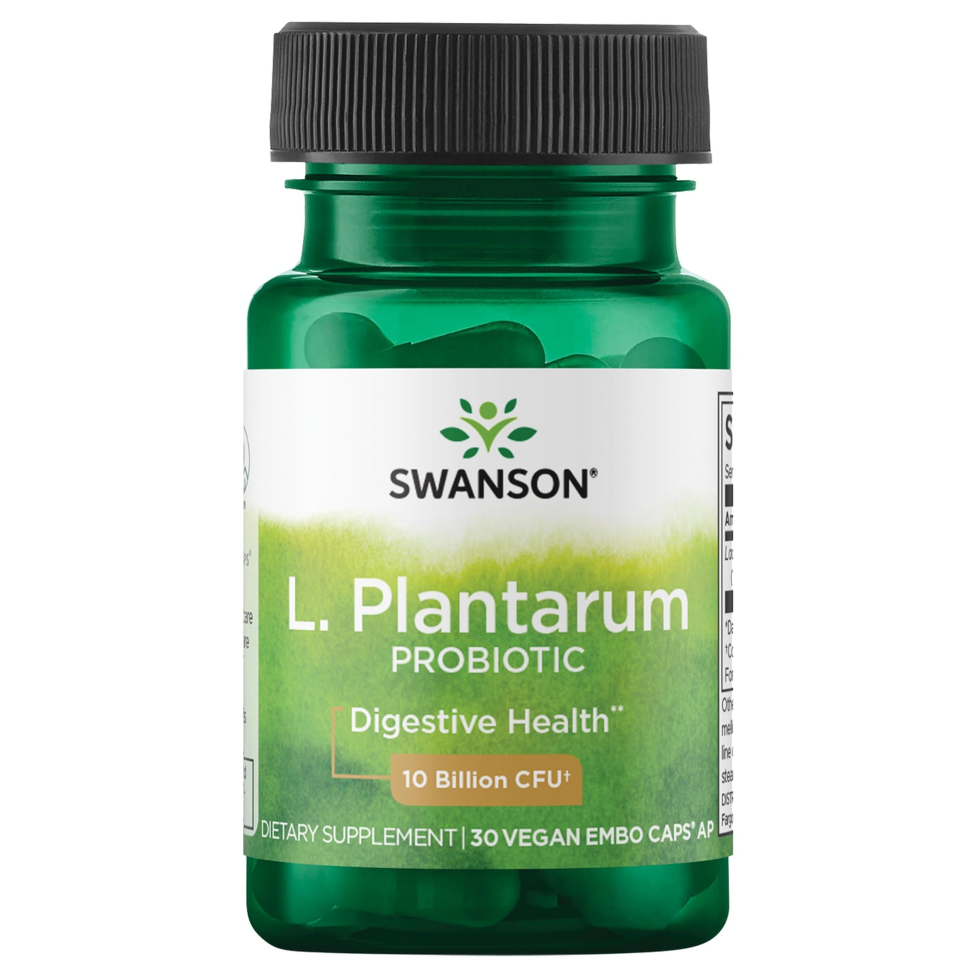 Swanson L. Plantarum - 10 Billion CFUs Probiotic Supplement Capsule 30 Count