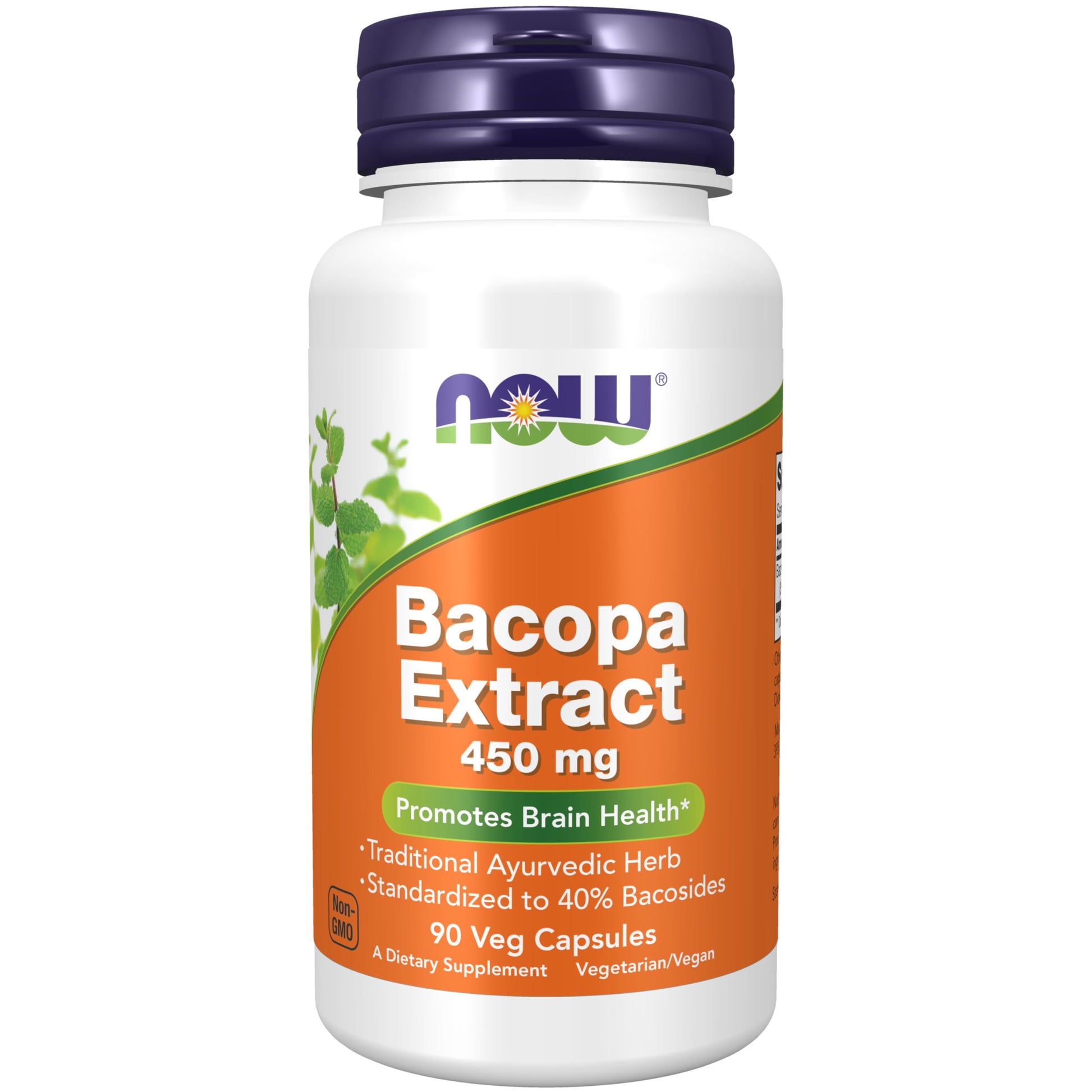 NOW Foods Bacopa Extract (Bacopa monnieri) 450 mg Capsule, 90 Count