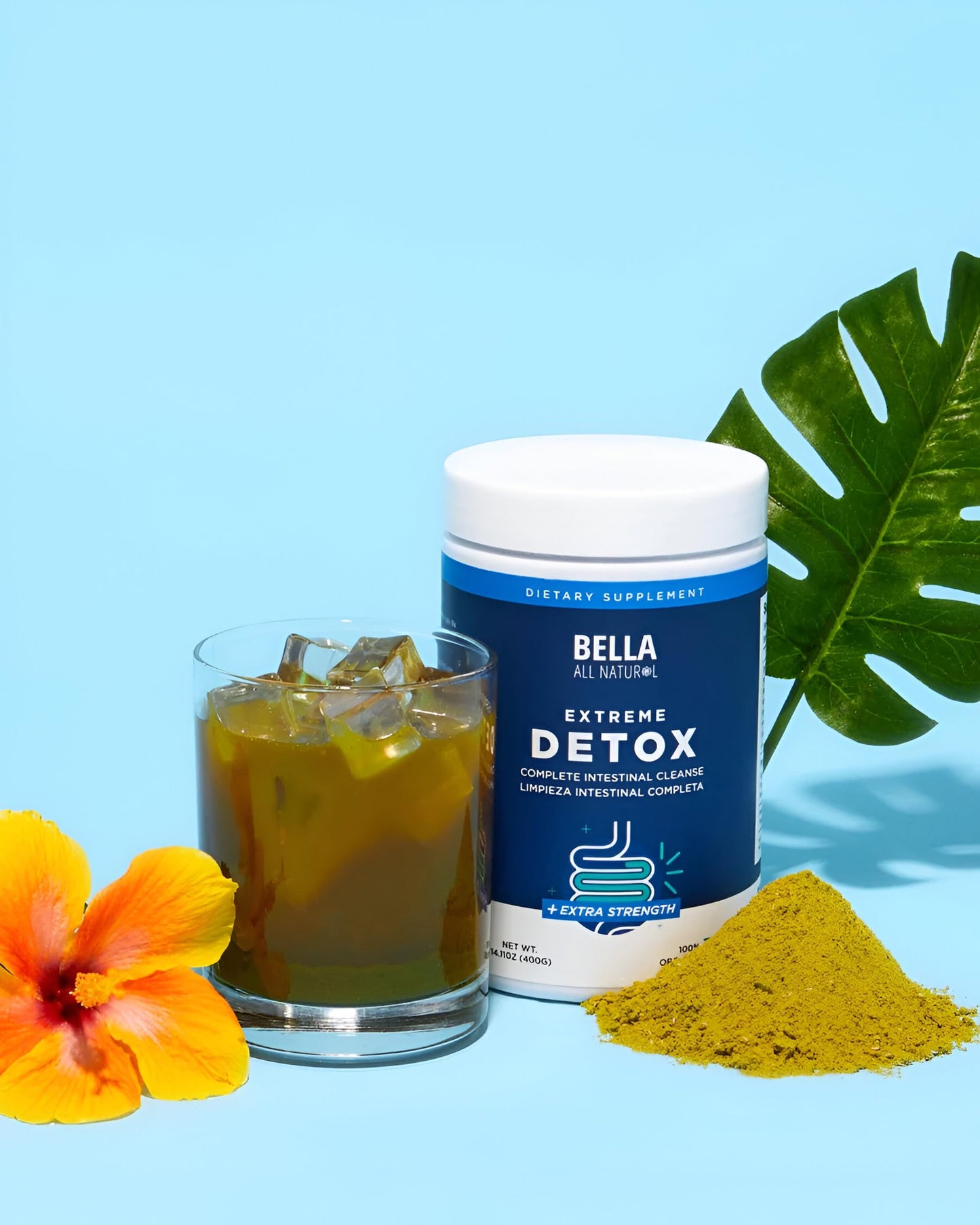 Bella All Natural Extreme Detox Unflavored Powder 14.1 Ounce