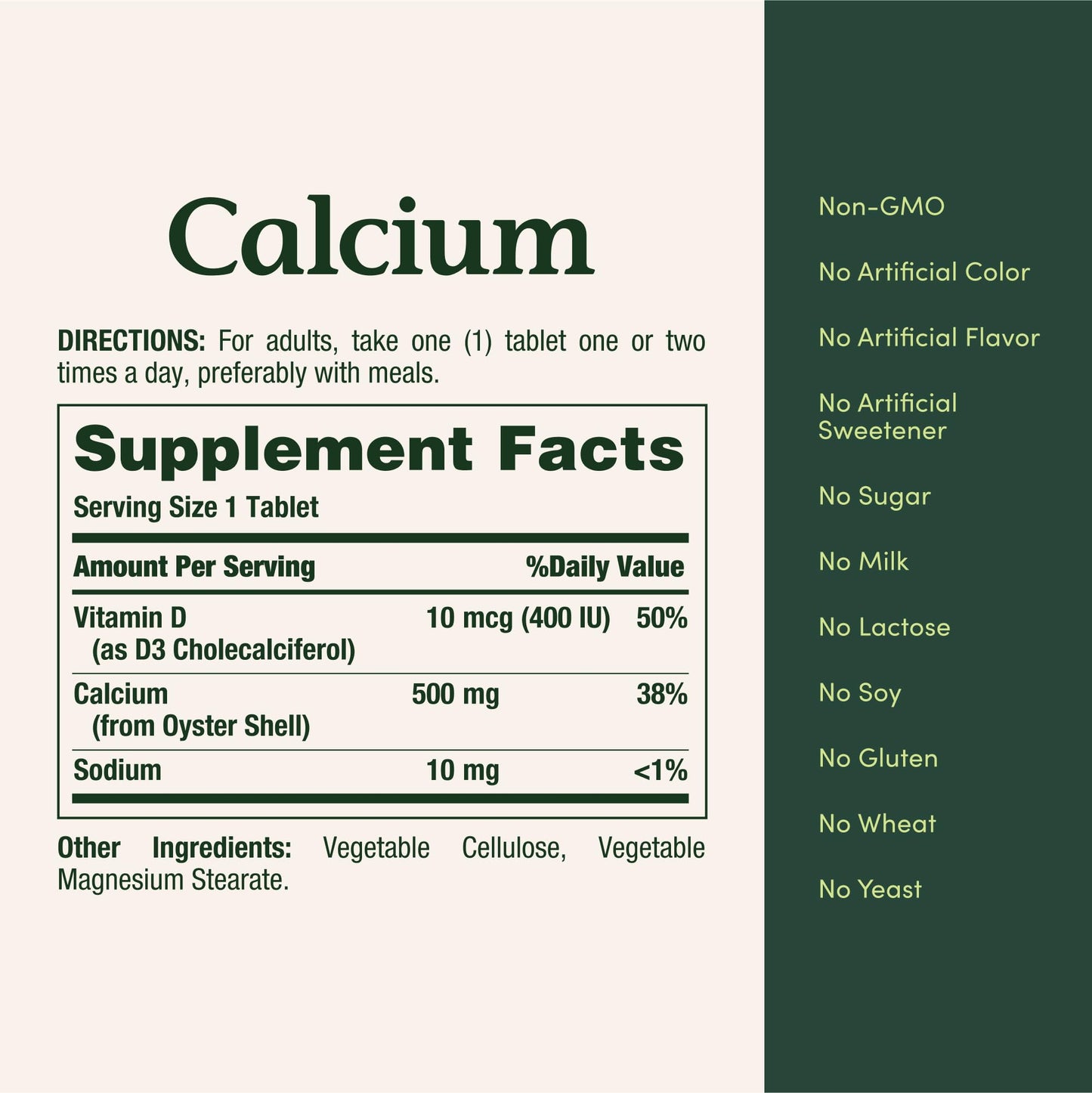 Nature's Bounty Calcium Plus 400 IU Vitamin D3, Immune Support & Bone Health, 300 Tablets