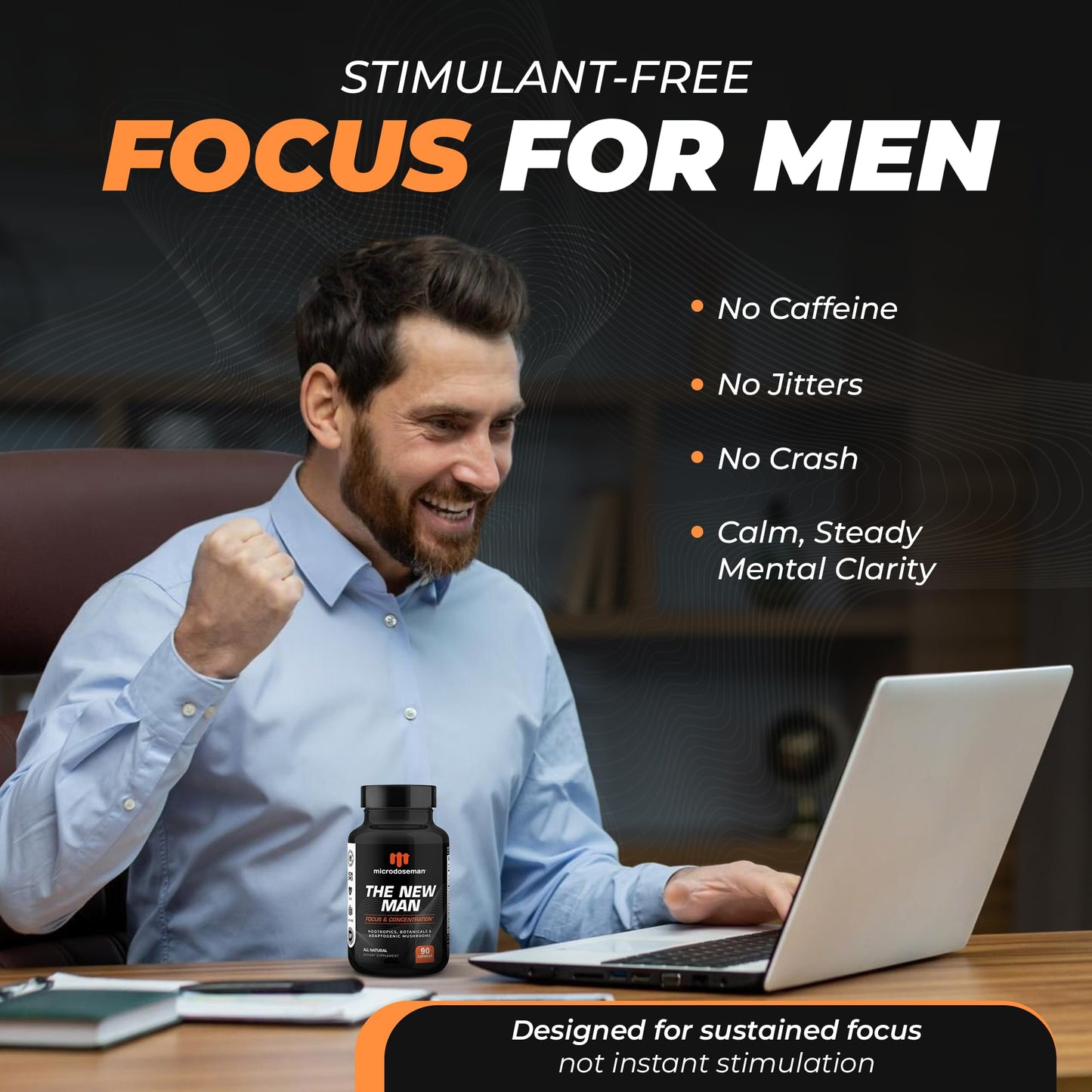 microdoseman The New Man Brain Supplements for Memory and Focus 90 Capsules