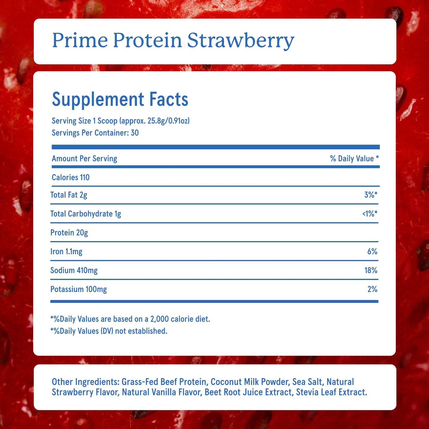 Equip Prime Beef Protein Powder Strawberry, 30 Servings