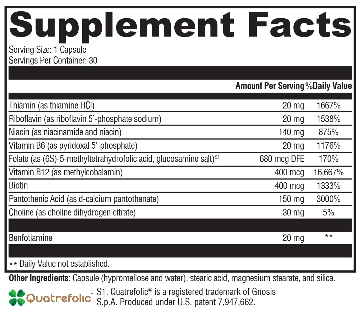XYMOGEN Vitamin B Complex Capsule, 30 Capsules