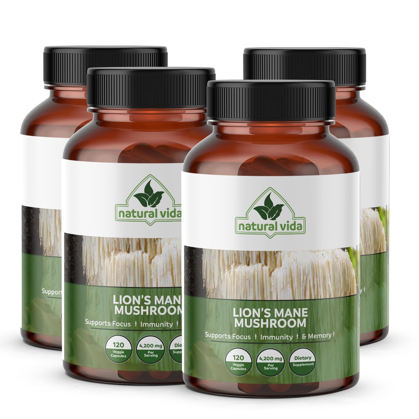 Natural Vida Lion's Mane Mushroom Extract Capsule 120 Count