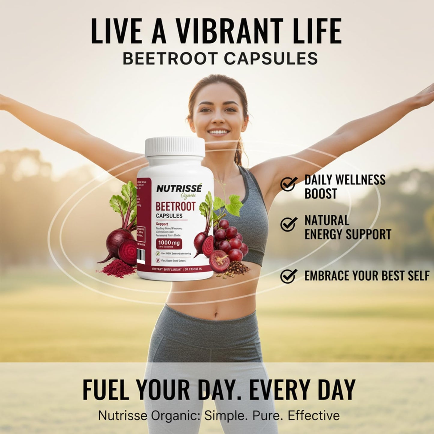 Nutrisse Organic Beetroot Capsules 90 Capsules