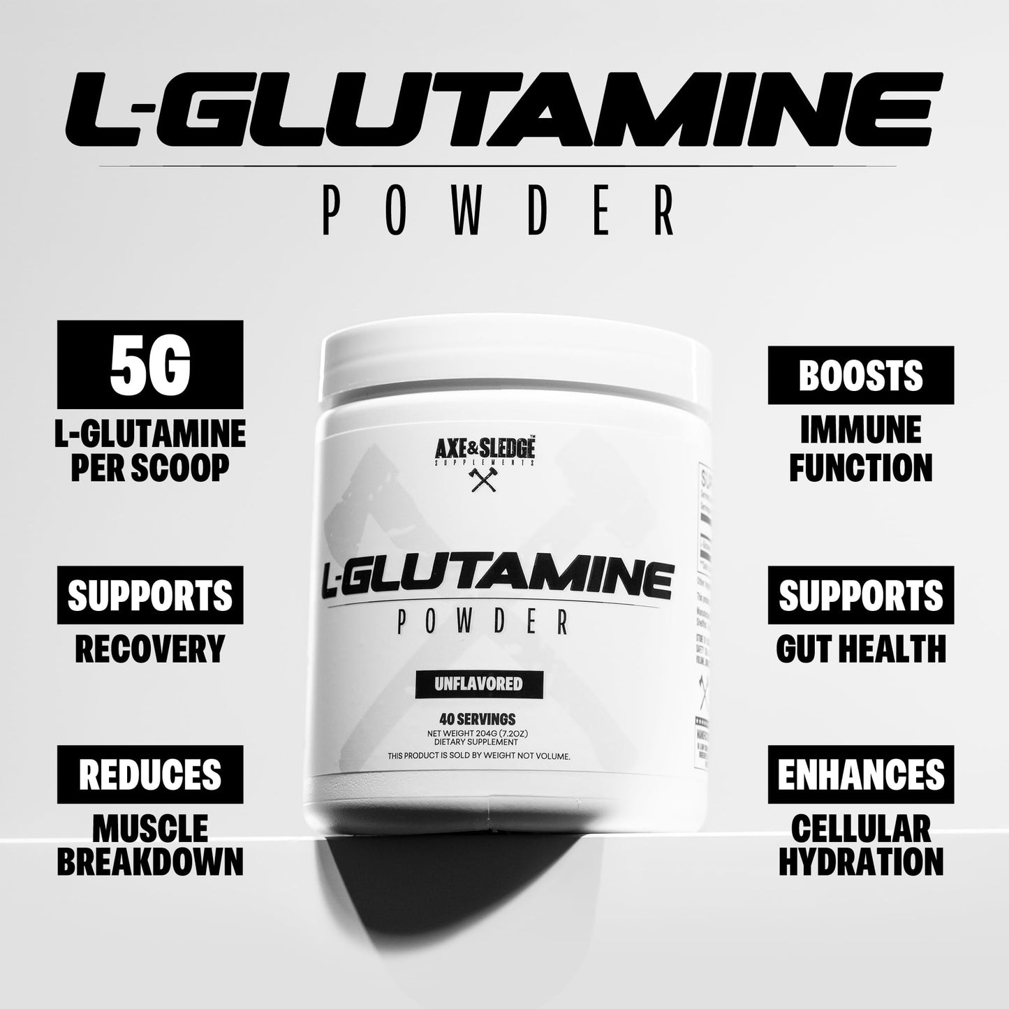 Axe & Sledge Basics Glutamine Powder 7.05 oz