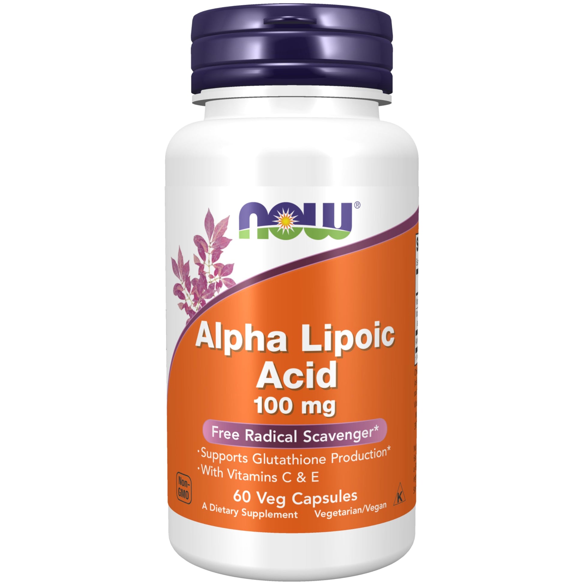 NOW Foods Alpha Lipoic Acid 100 mg with Vitamins C & E Capsules, 60 Count