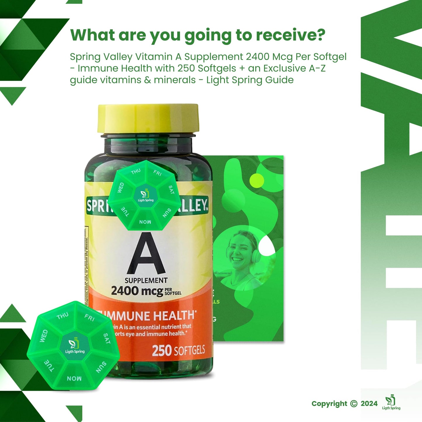 LightSpring Vitamin A Supplement Softgels 250