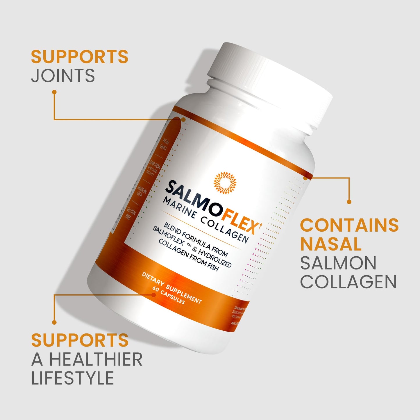 VITASEI Salmoflex Marine Collagen Peptide Supplement Capsules, 60 Count