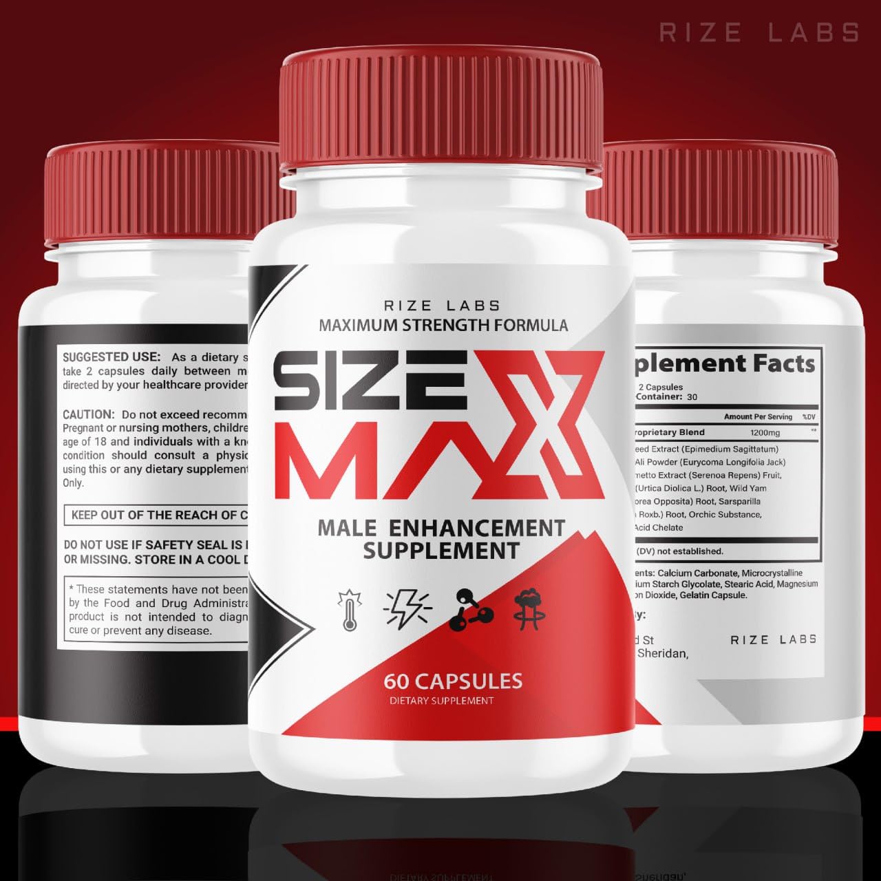 Rize Labs Size Max Capsules for Men, 60 Count