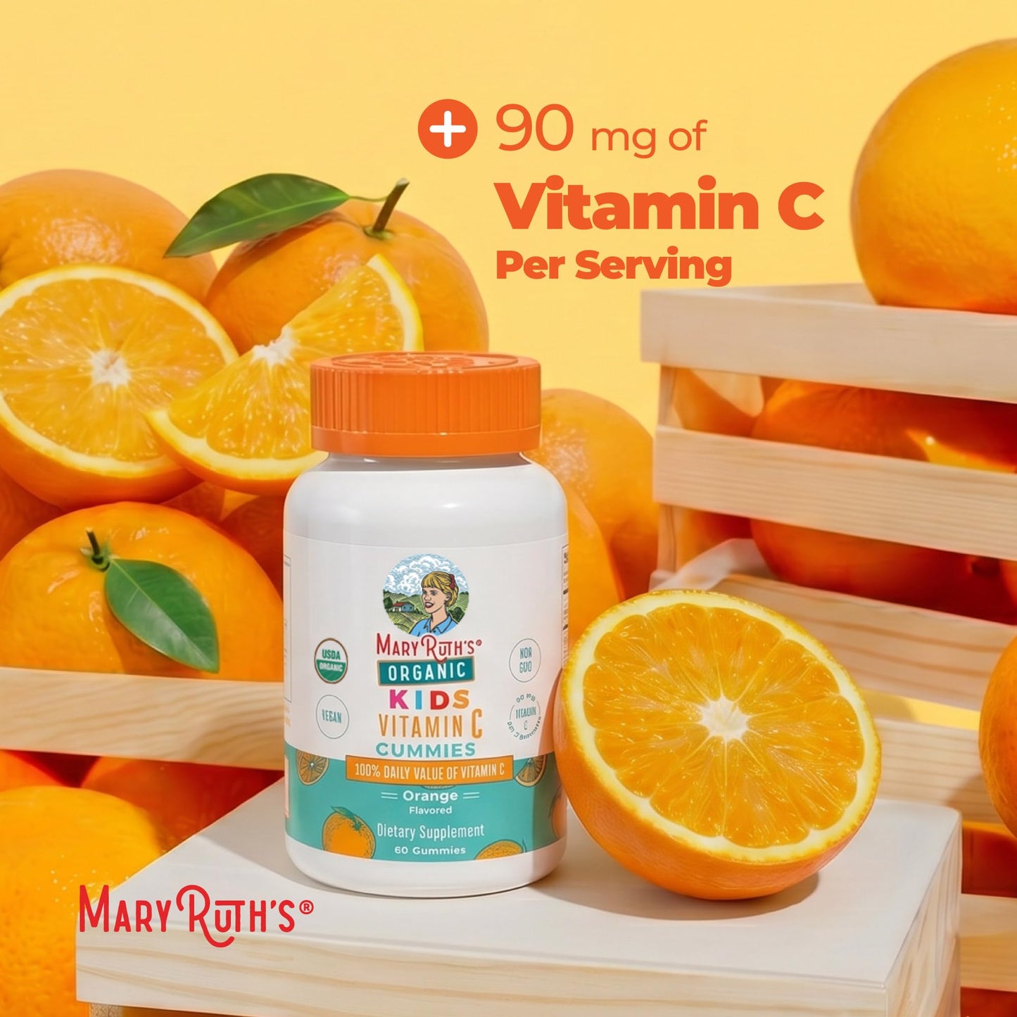 MARYRUTH'S Kids Vitamin C Gummies, 60 Gummies