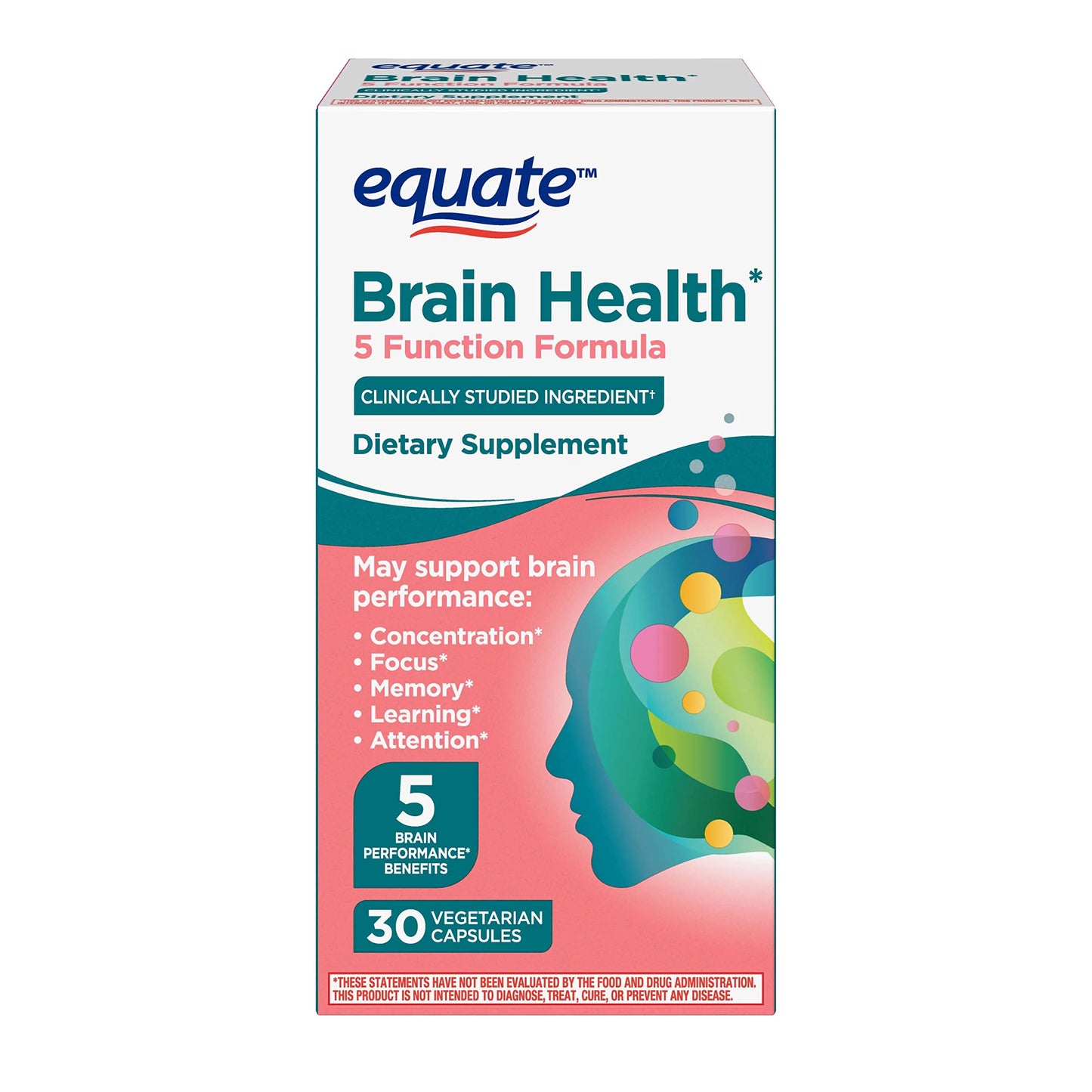 Convergence Equate Brain Health 5 Function Formula Capsules, 30 Count
