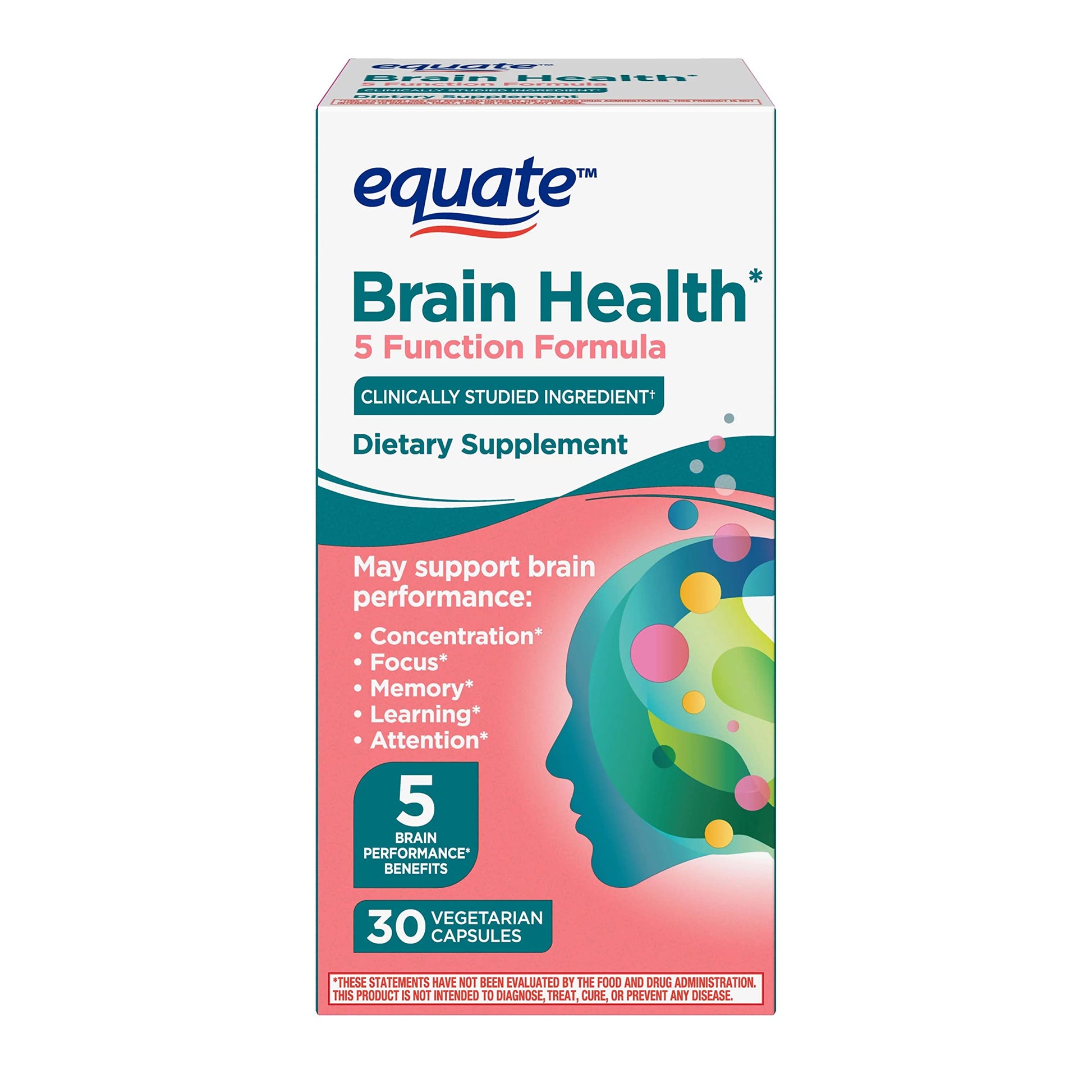 Convergence Equate Brain Health 5 Function Formula Capsules, 30 Count