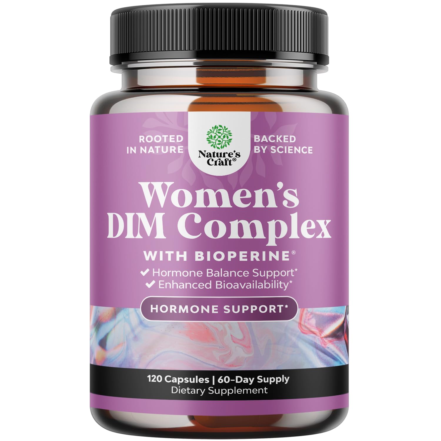 Natures Craft DIM Supplement for Women with Black Pepper, Hormone Balance, Capsules, 120 Count