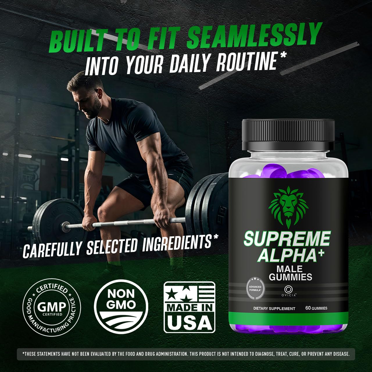 OVICIA Supreme Alpha Gummies Advanced Formula Premium All Natural Support Maximum Strength Daily Support Formula for Overall Health & Wellness, 60 Gummies