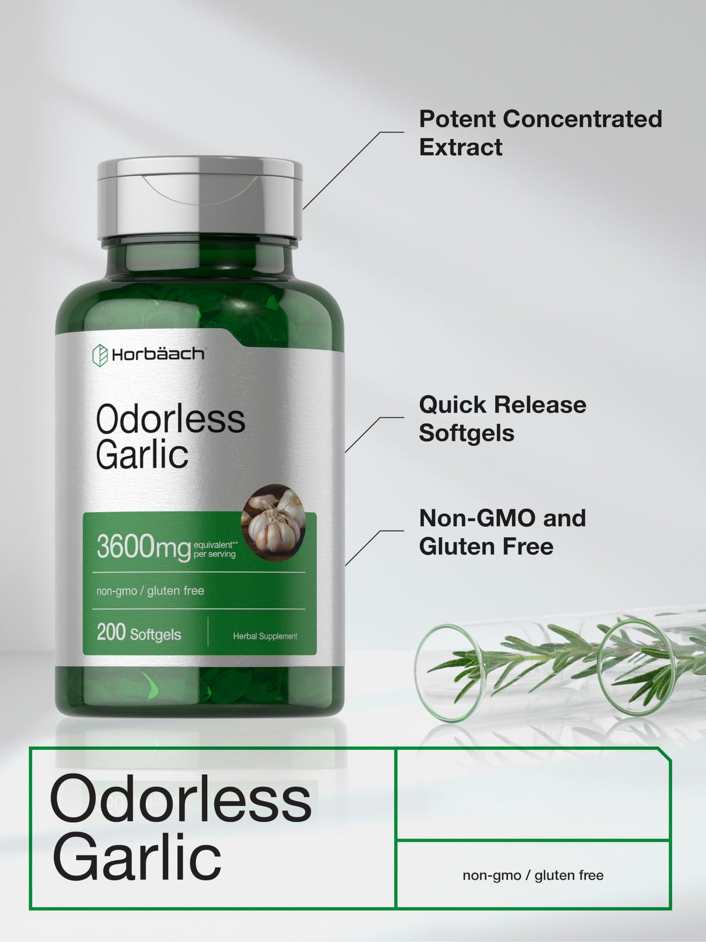 Horbäach Odorless Garlic Softgel 200 Count