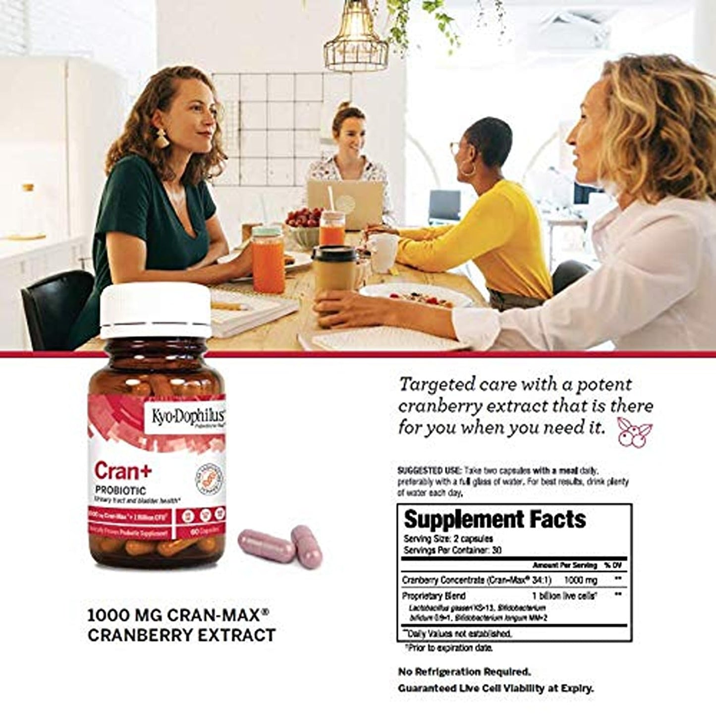 Kyolic Kyo-Dophilus Cran+ Probiotic, Urinary Tract and Bladder Health* 60 Capsules