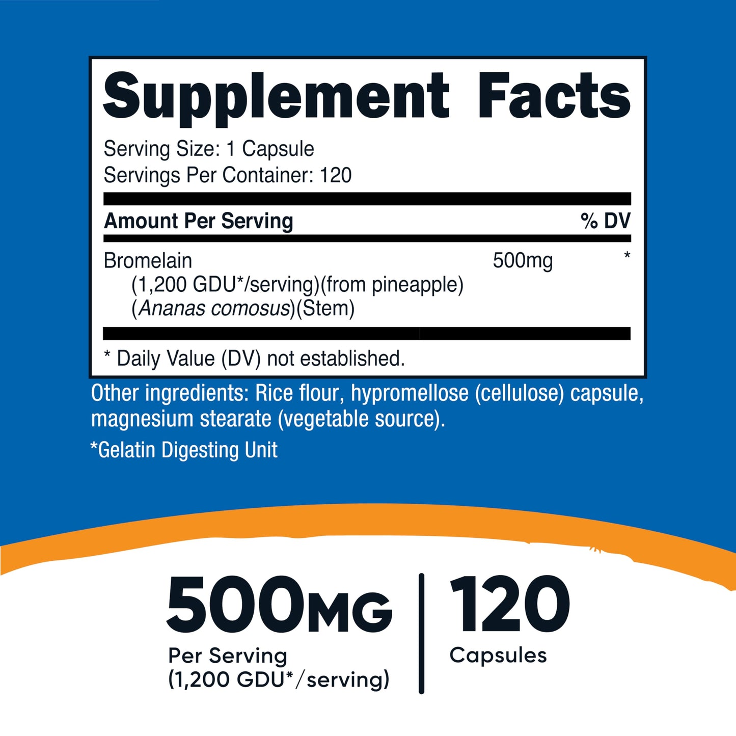 Nutricost Bromelain 500mg Capsules, 120 Count