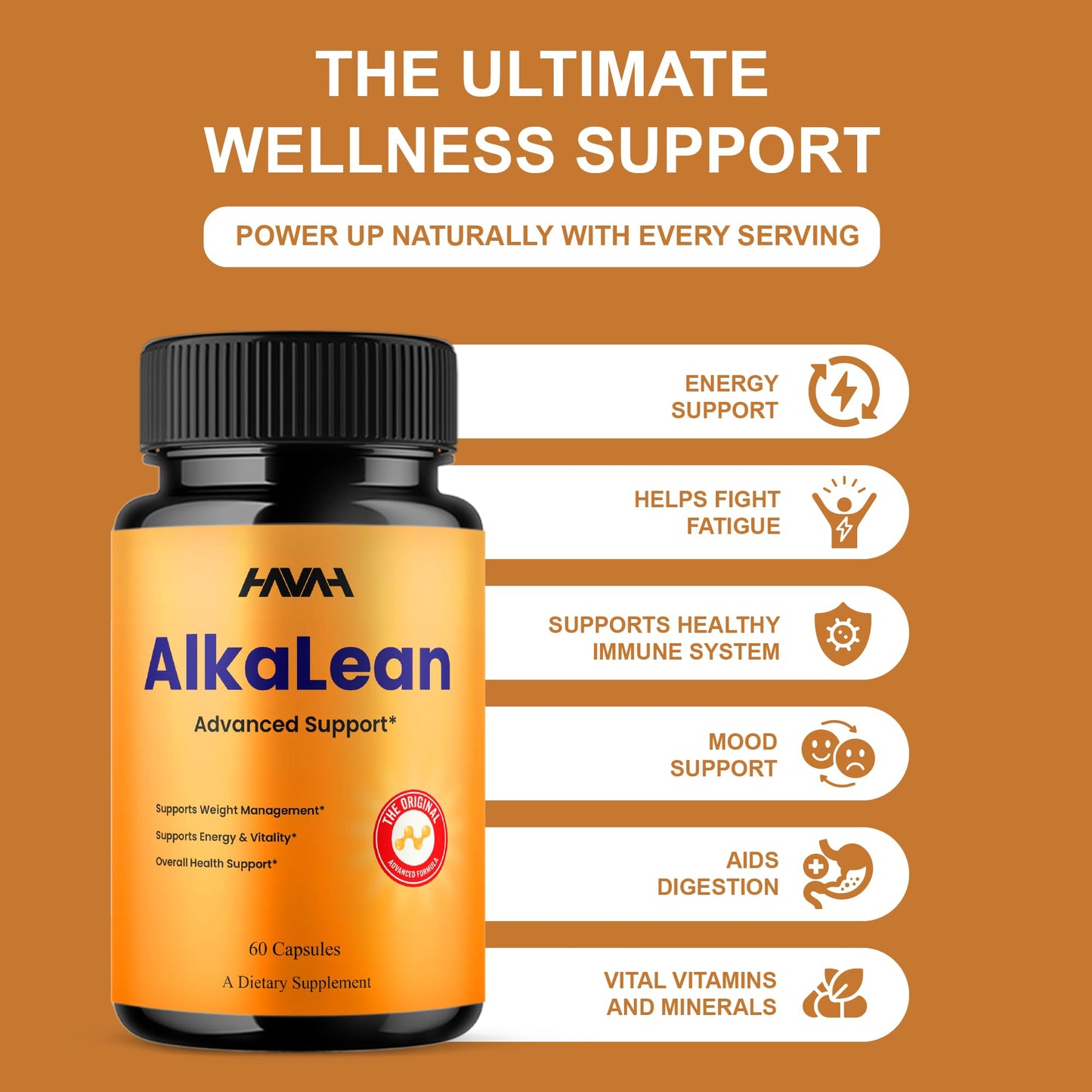 Havah Alkalean Advanced Support, Alkalean + Supplement, 300 Capsules