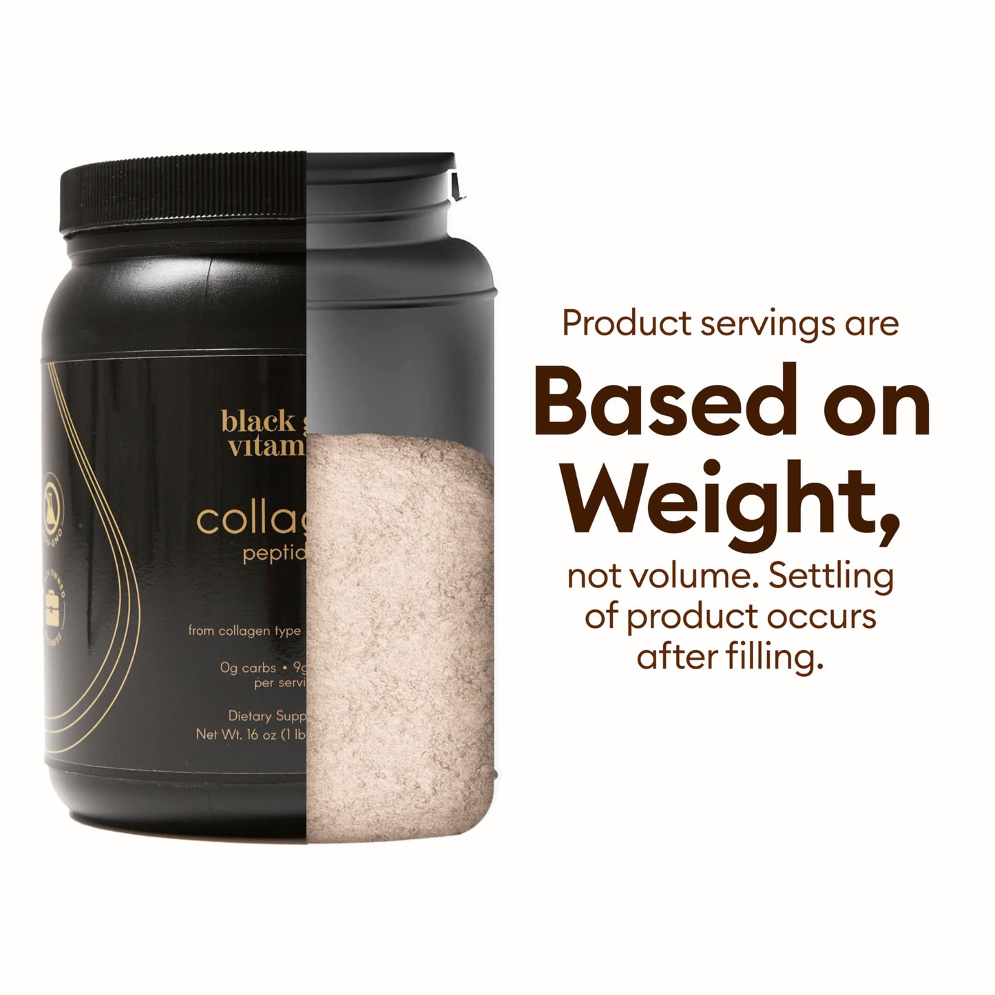 Black Girl Vitamins Collagen Peptides Powder - Unflavored Hydrolyzed Collagen, Dairy-Free & Gluten-Free, 16 oz