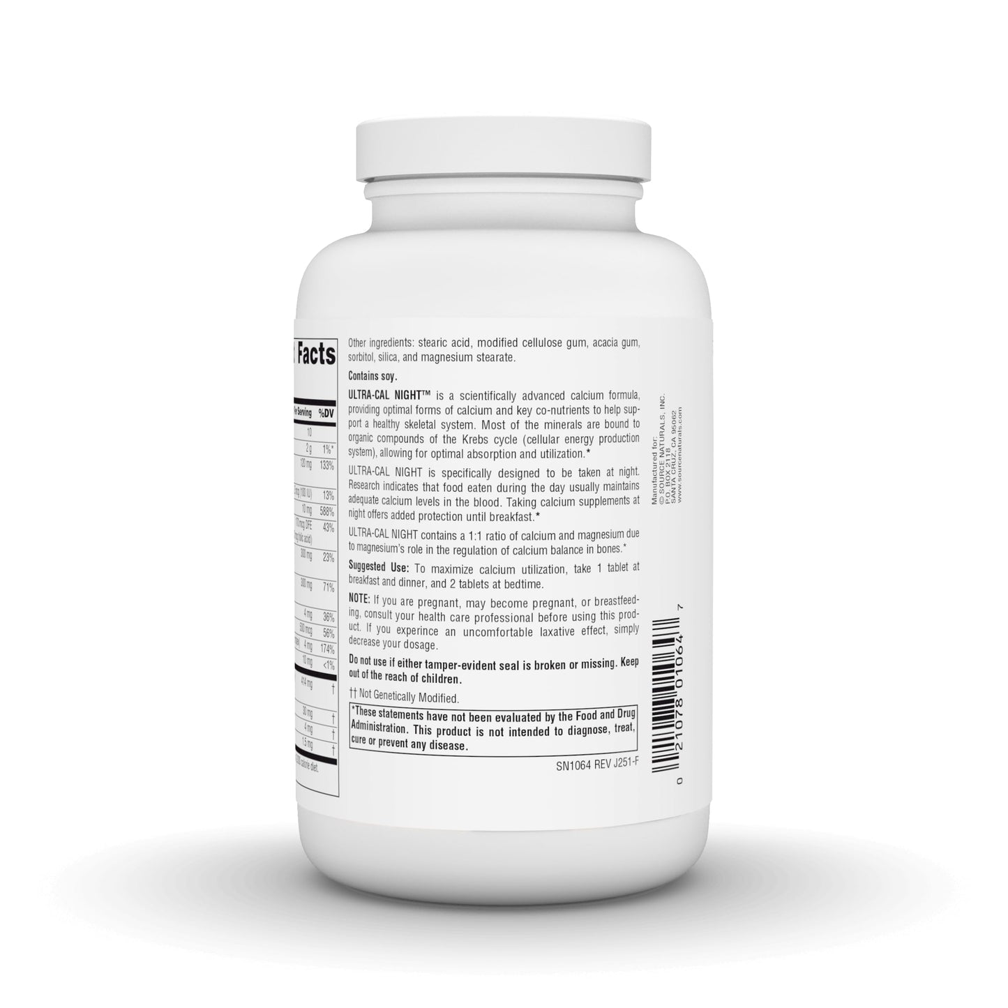 Source Naturals Ultra-Cal Night Krebs Cycle Calcium Complex, 240 Tablets