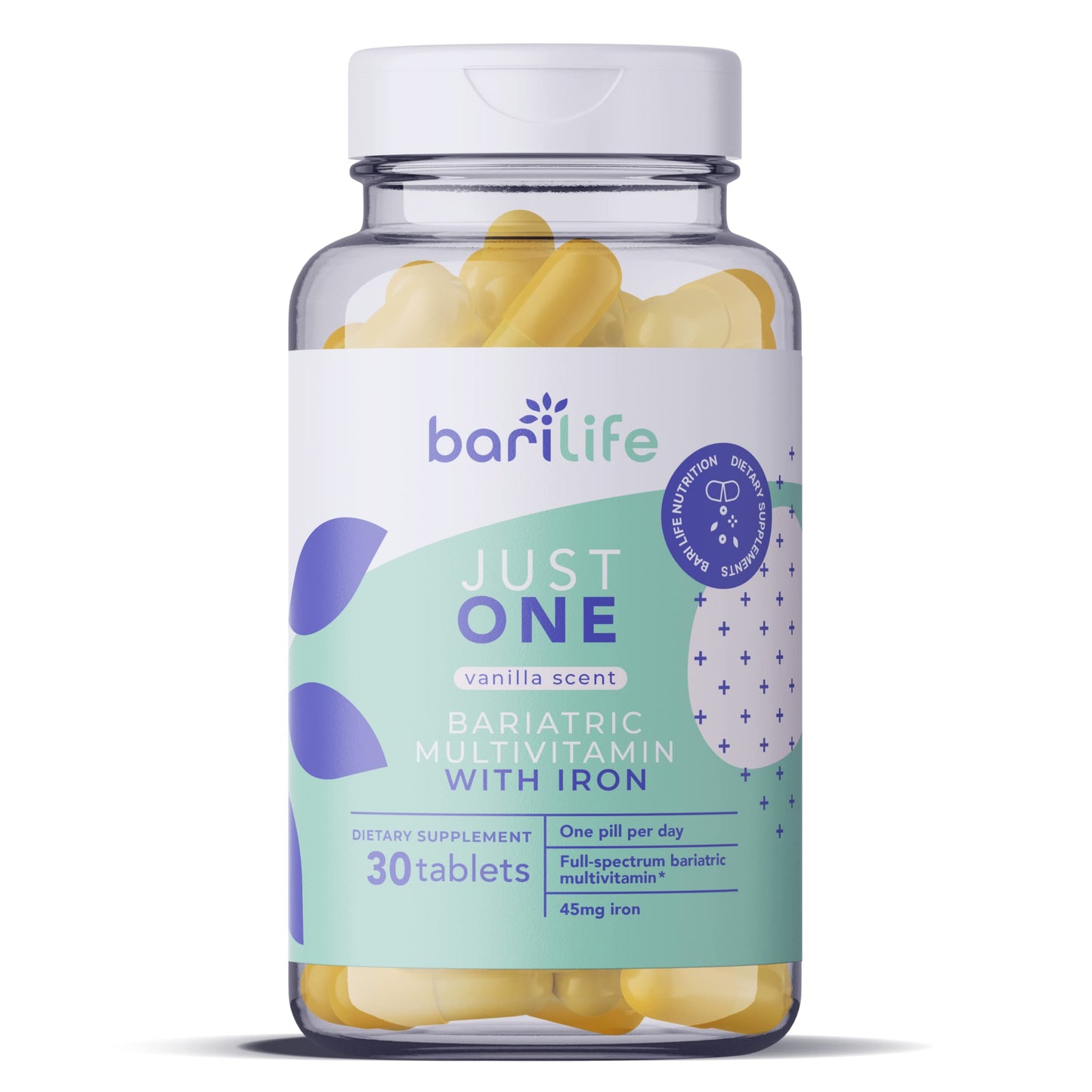 Bari Life Just One - Once Daily Bariatric Multivitamin with Iron Tablet, 30 Count