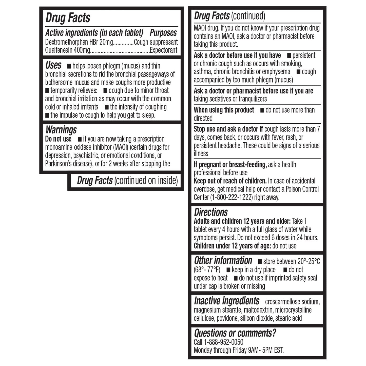 HealthA2Z® Mucus Relief DM | Dextromethorphan HBr 20mg | Guaifenesin 400mg | No Benzene | Cough, Immediate Release, Uncoated (50 Count (Pack of 1))