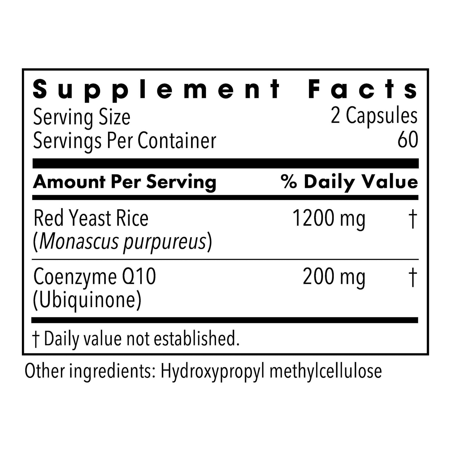 Metabolic Maintenance Red Yeast Rice with CoQ10 Capsules 120 Count