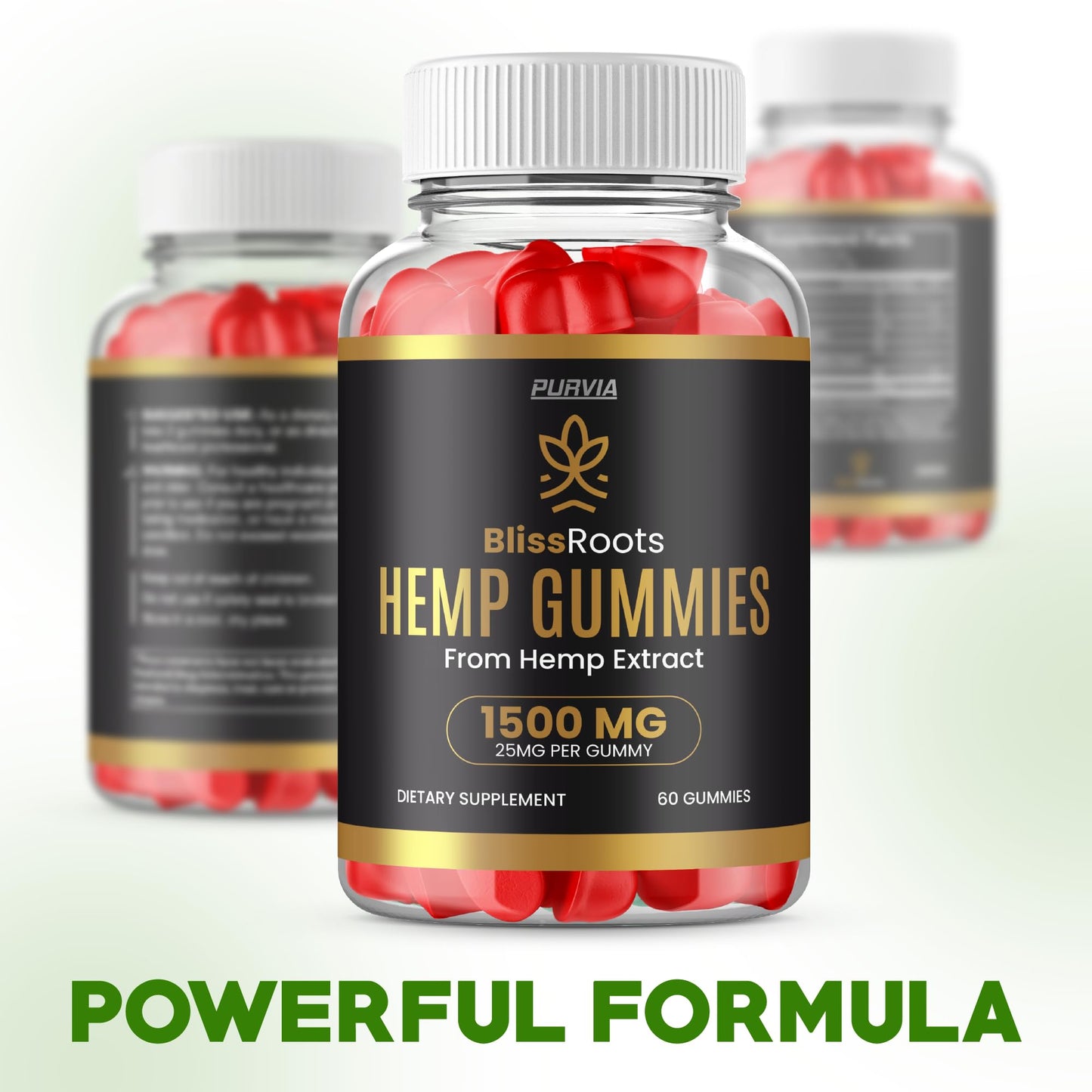 Purvia Bliss Roots Hemp Gummies Gummy, 300 Gummies