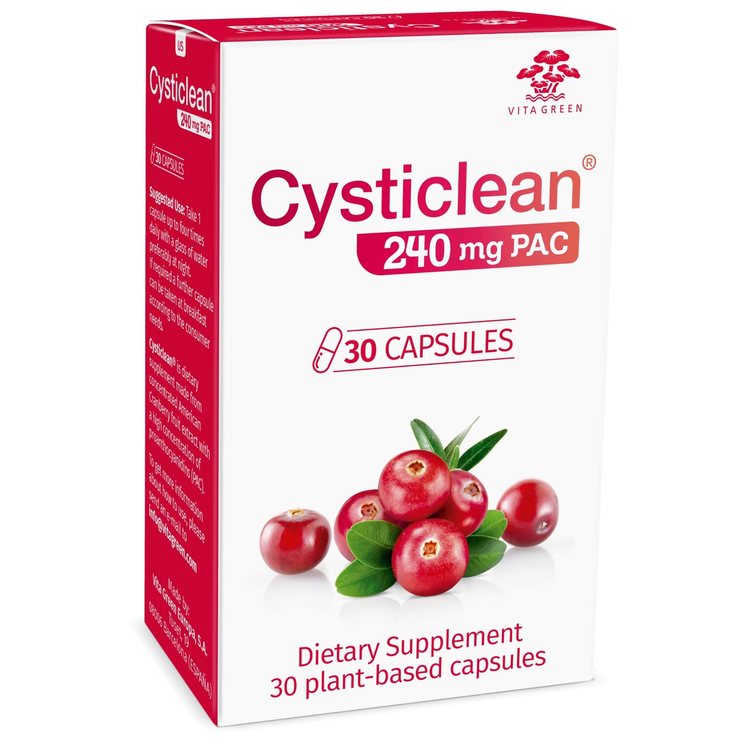 Cysticlean Cranberry PAC Supplement Capsules 30 Count