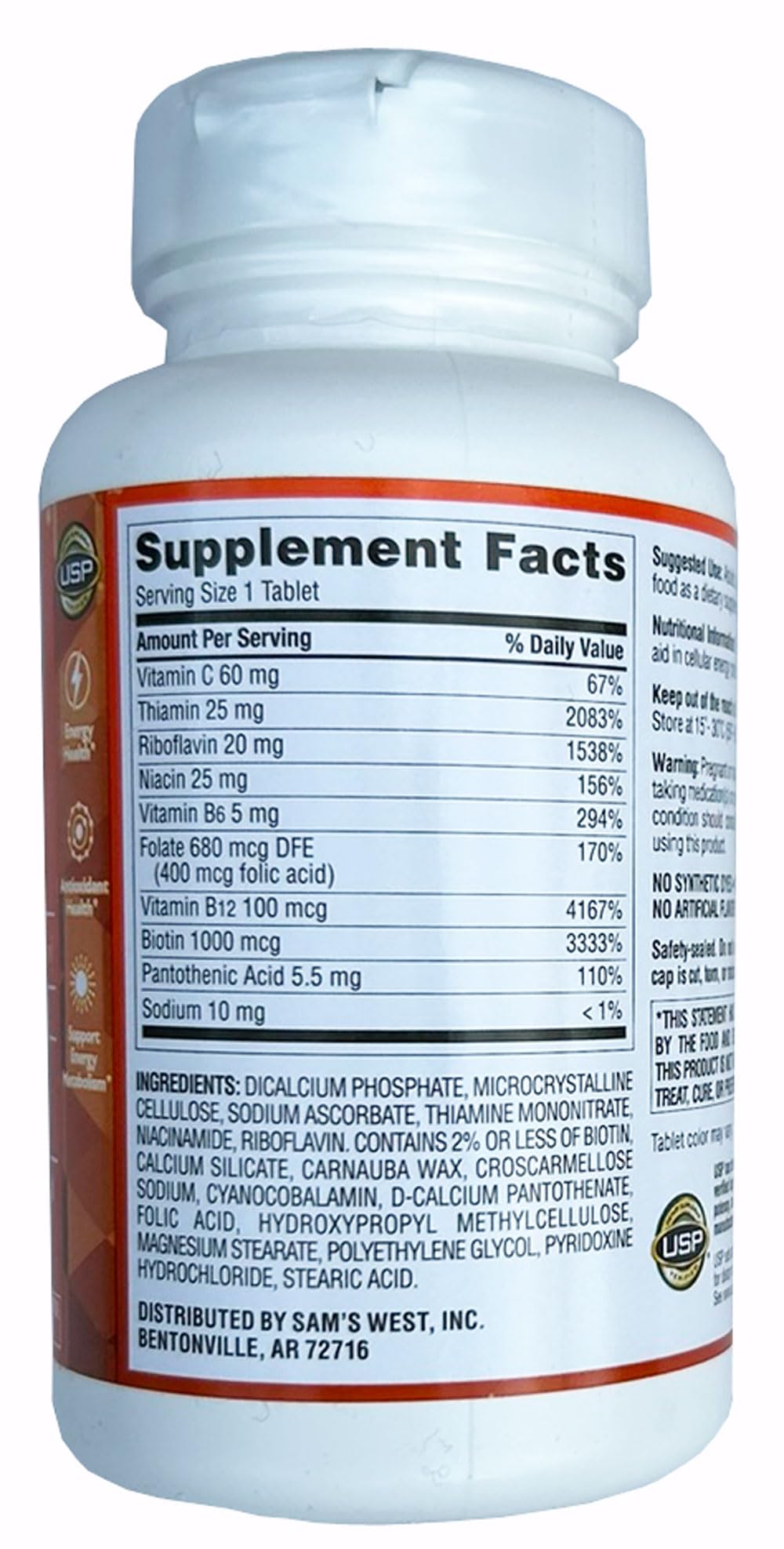 Member's Mark Super B-Complex Dietary Supplement Tablet 300 Count