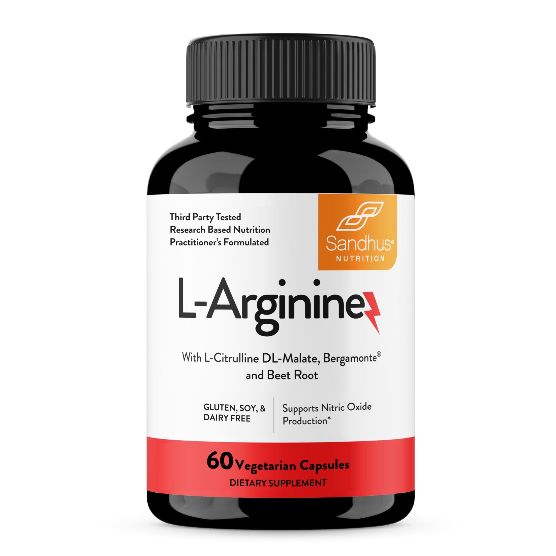 Sandhu's L-Arginine with Nitric Oxide Precursor Capsules, 60 Count