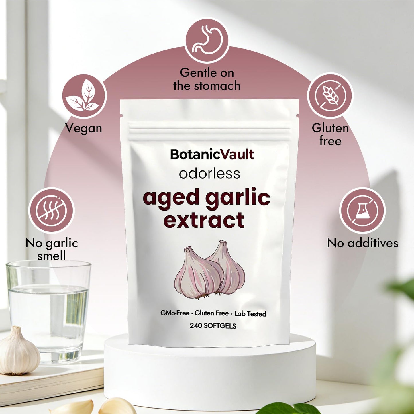 Botanic Vault EverWell Aged Garlic Extract Softgels, 240