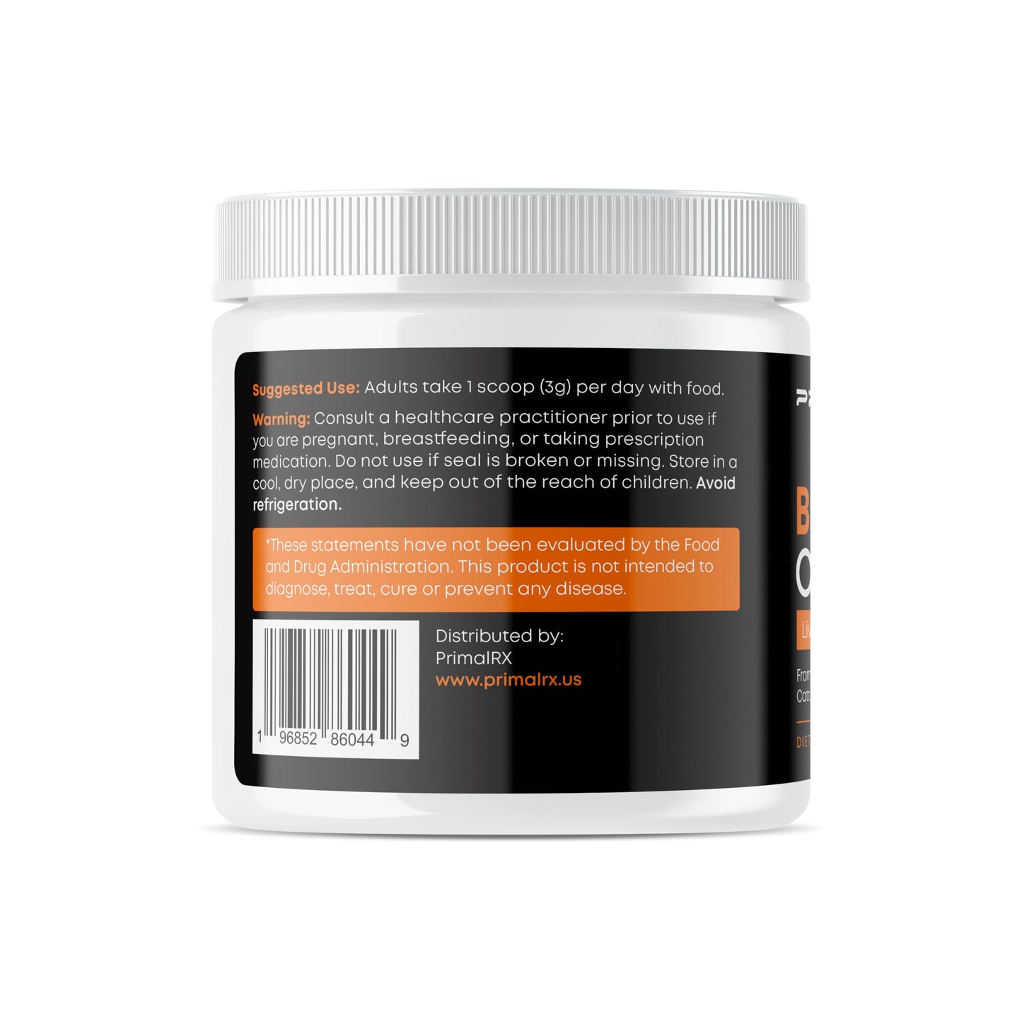 PRIMALRX Bovine Organ Powder Grass Fed Beef Organ Complex with Liver, Heart & Kidney 3.2 Ounce (Pack of 1)