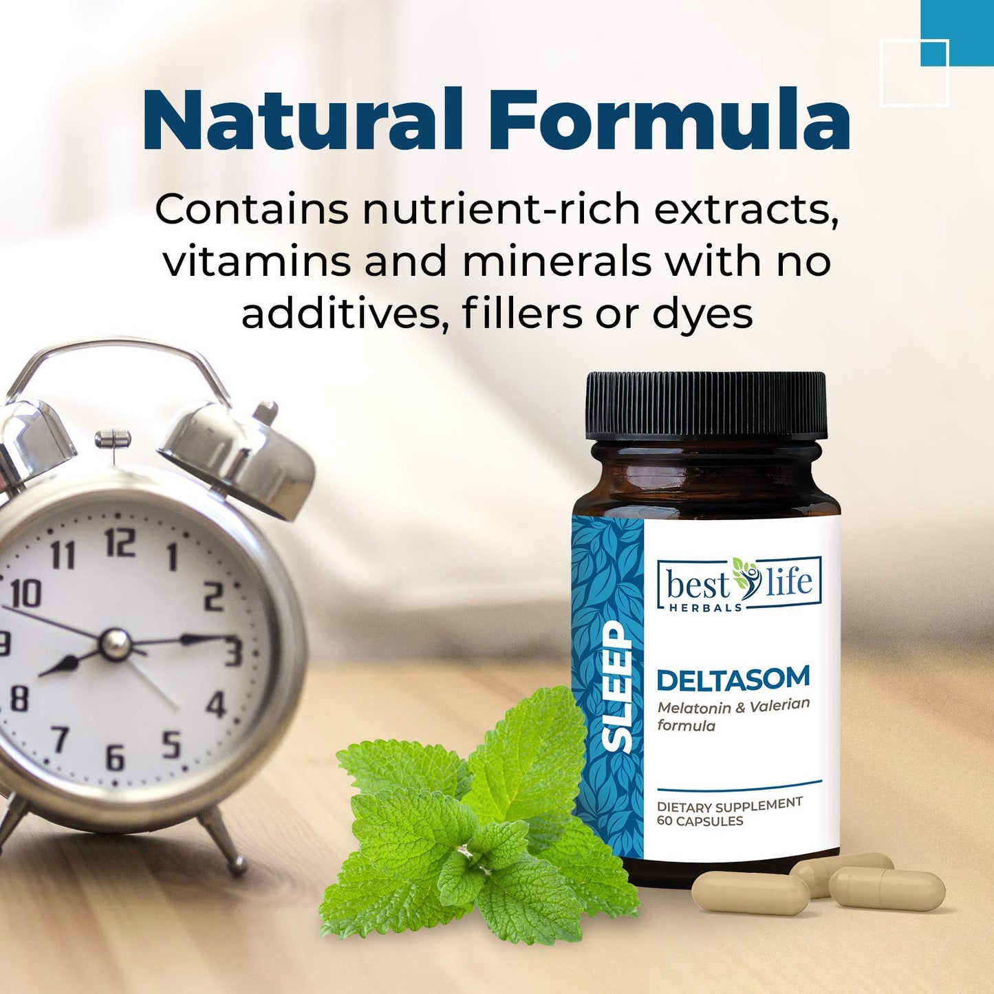 Best Life Herbals DeltaSom Natural Sleep Aid Capsules 2 Bottles