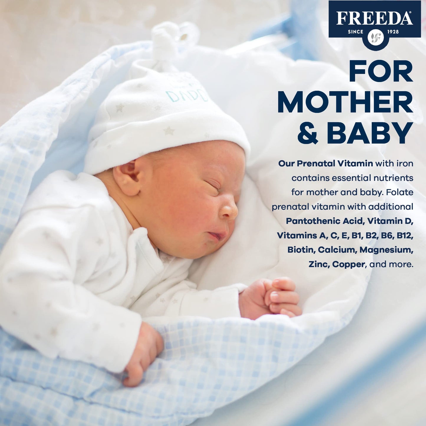 FREEDA Prenatal Vitamin Tablet 100 Count