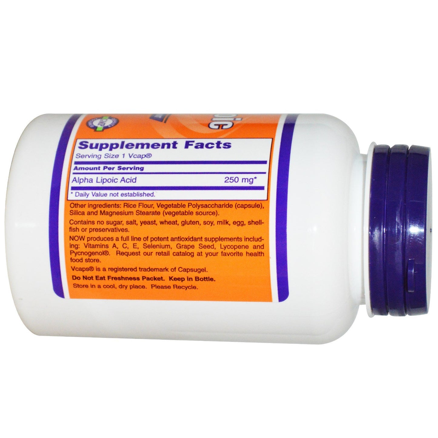 NOW Foods Alpha Lipoic Acid 250 mg Capsules, 120 Capsules
