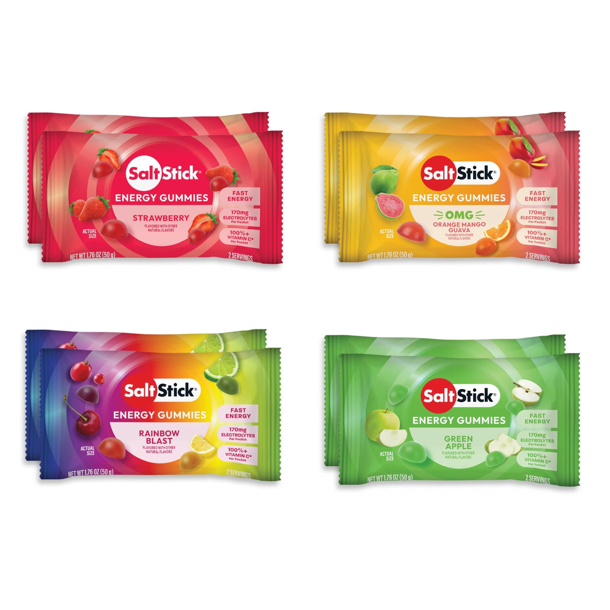 SaltStick Energy Gummies with Electrolytes Variety Pack, 80 Gummies