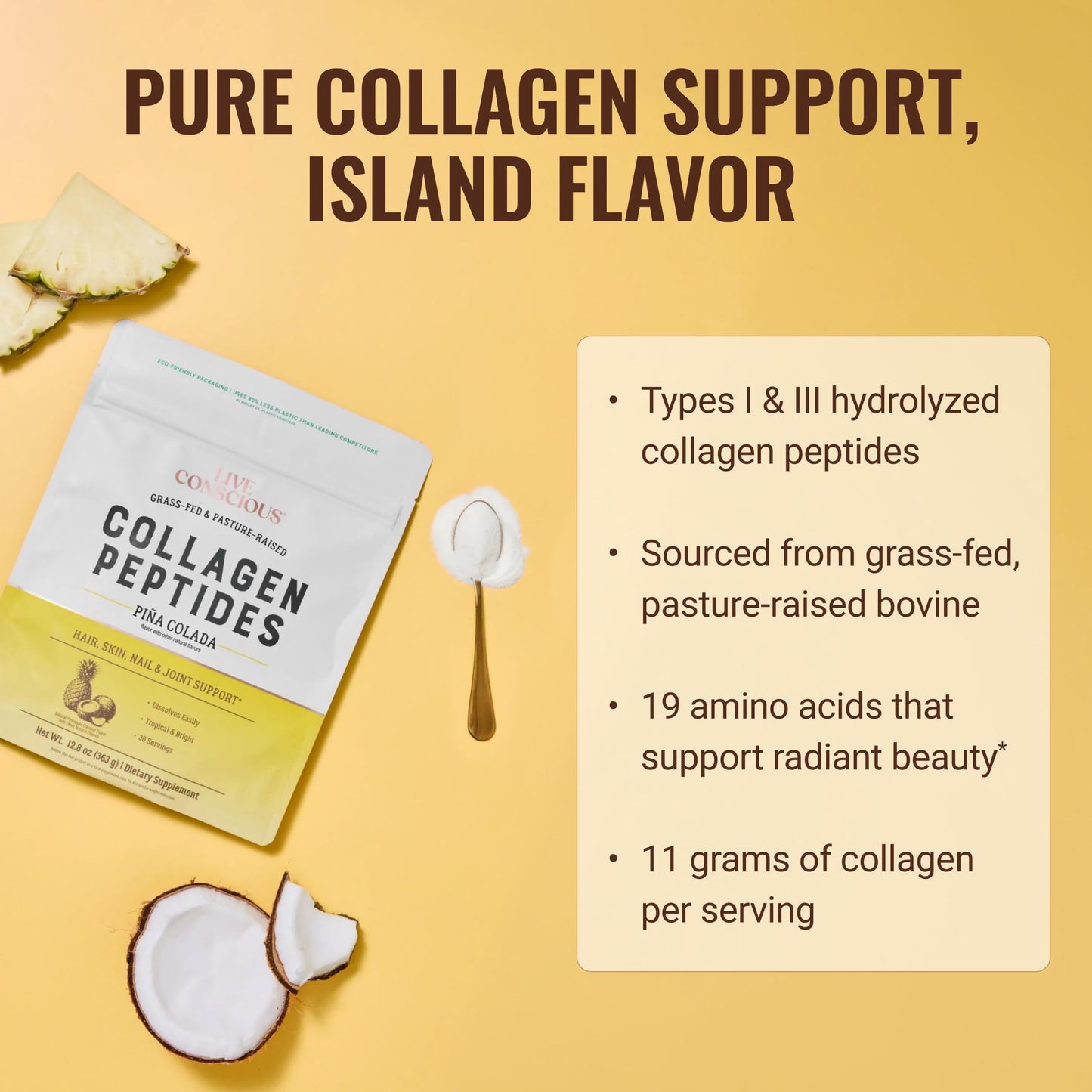 Live Conscious Collagen Peptides Powder 25.6 oz (2-Pack)