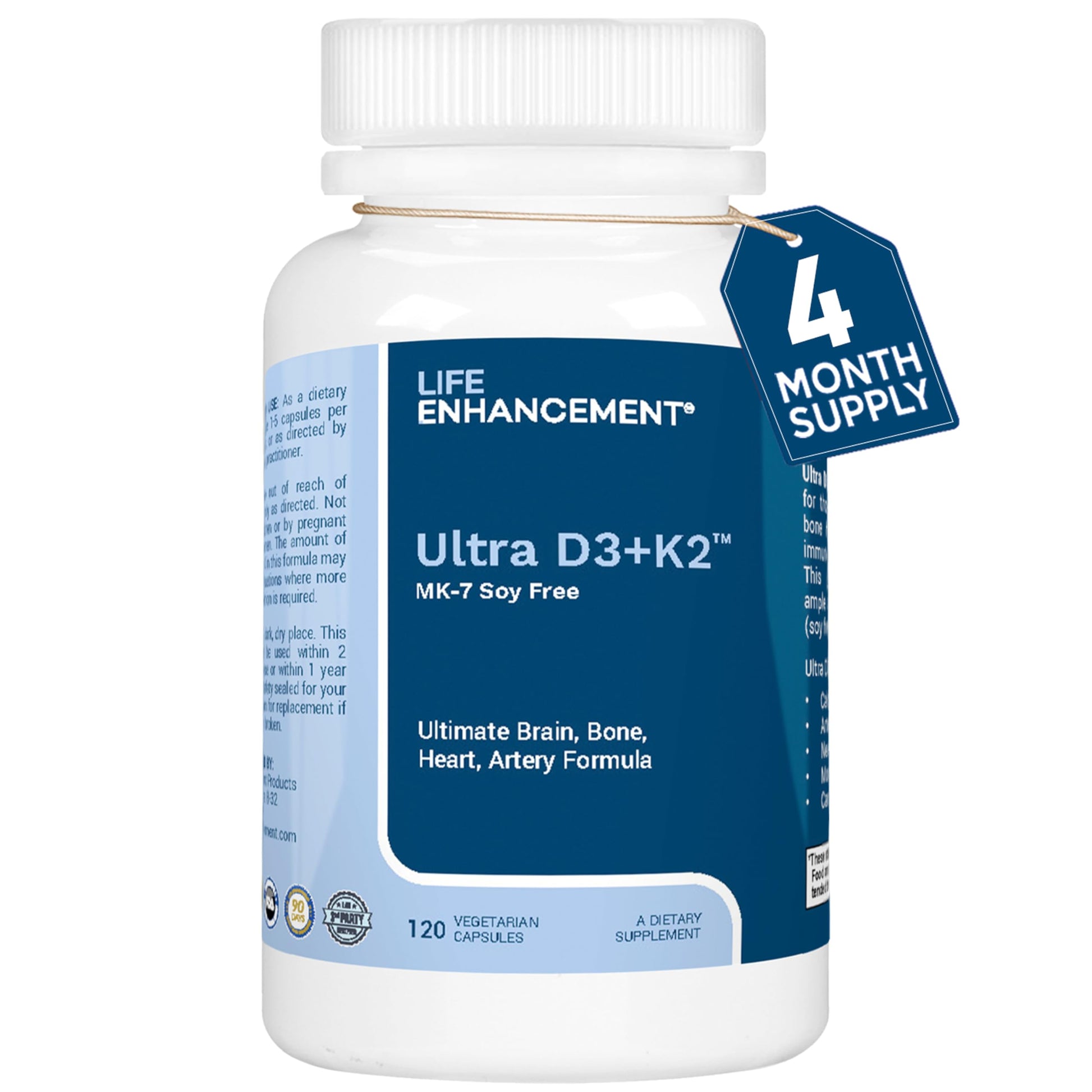 Life Enhancement Vitamin D3 K2 2000iu Capsule 120 Vegetarian Capsules