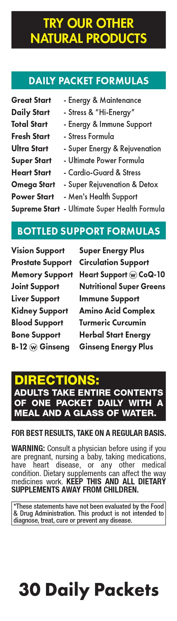 Fresh Start Heart Start All-in-One Daily Vitamin Pack Capsule, 30-count