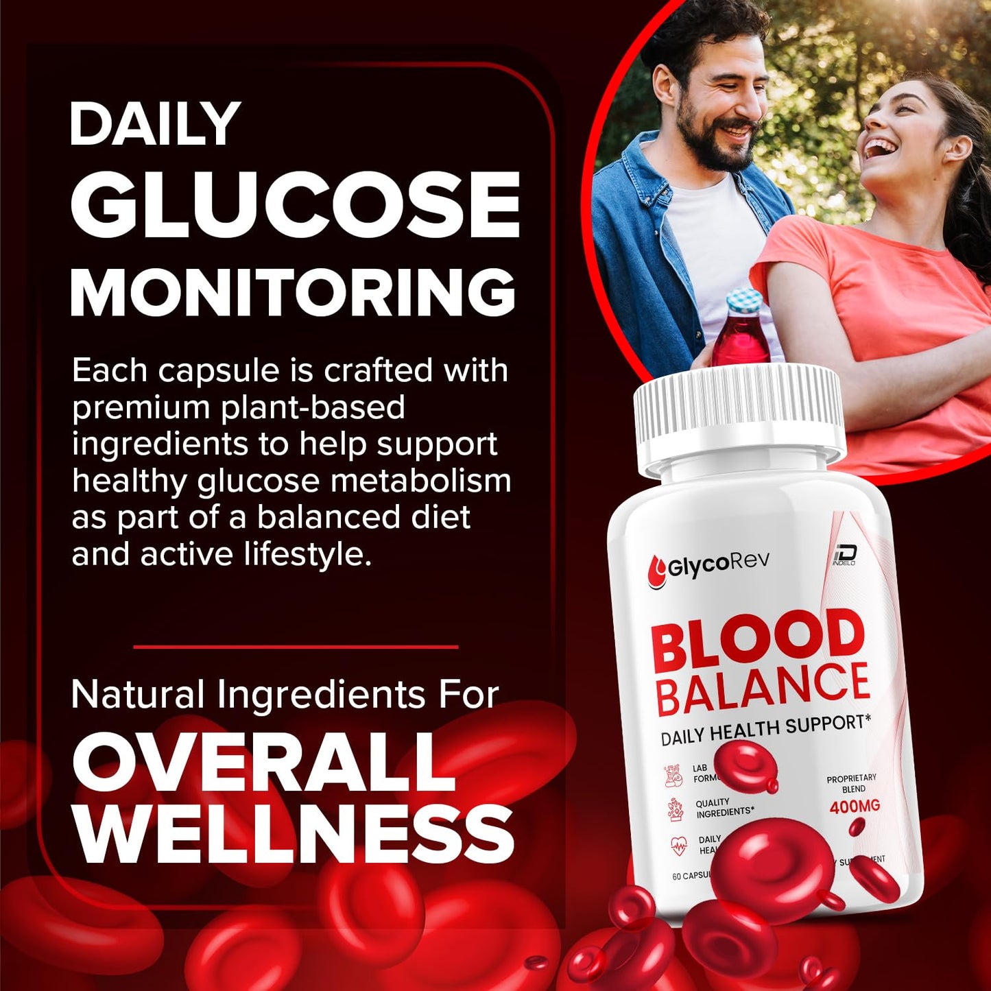 Indelo Glyco Rev Capsules GlycoRev Natural Blend Daily Health Vitamins Supplement, 120 Capsules