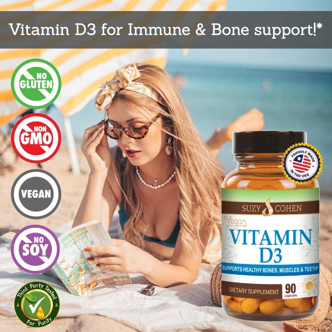 Script Essentials Vegan Vitamin D3 5000 IU Bone & Immune Support Non-GMO Gluten Free 90 Capsules