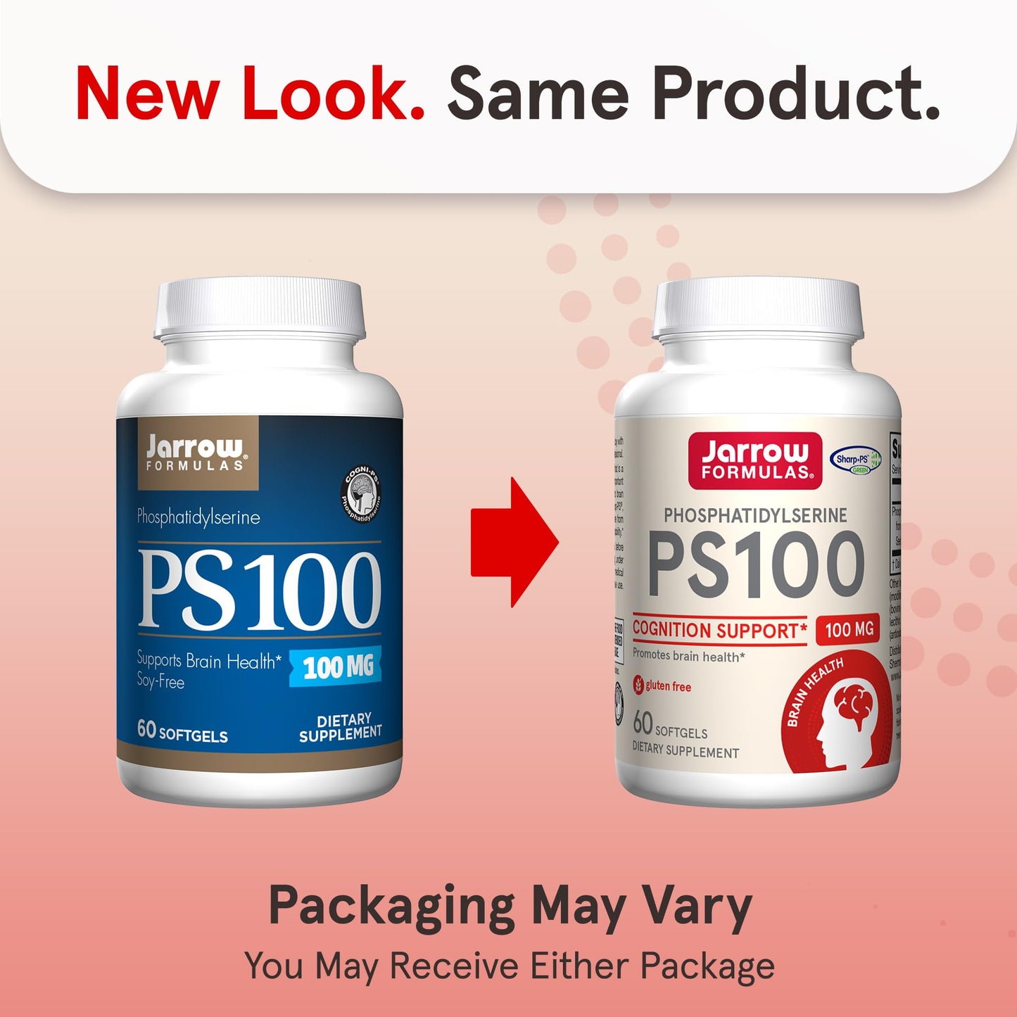 Jarrow Formulas PS100 Phosphatidylserine 100 mg Dietary Supplement for Brain Health and Cognition Support Softgels 720
