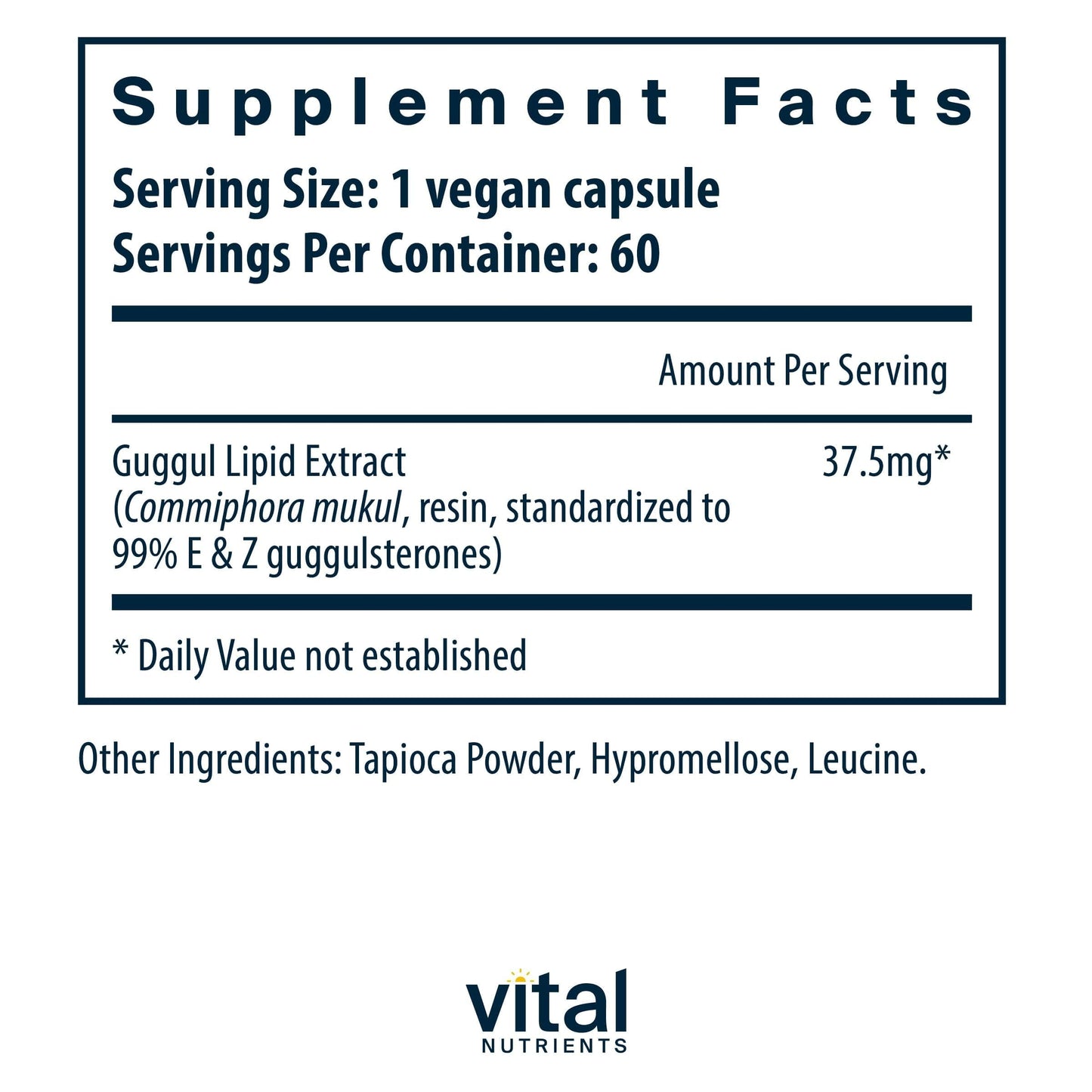 Vital Nutrients Guggul E & Z 60 Capsules