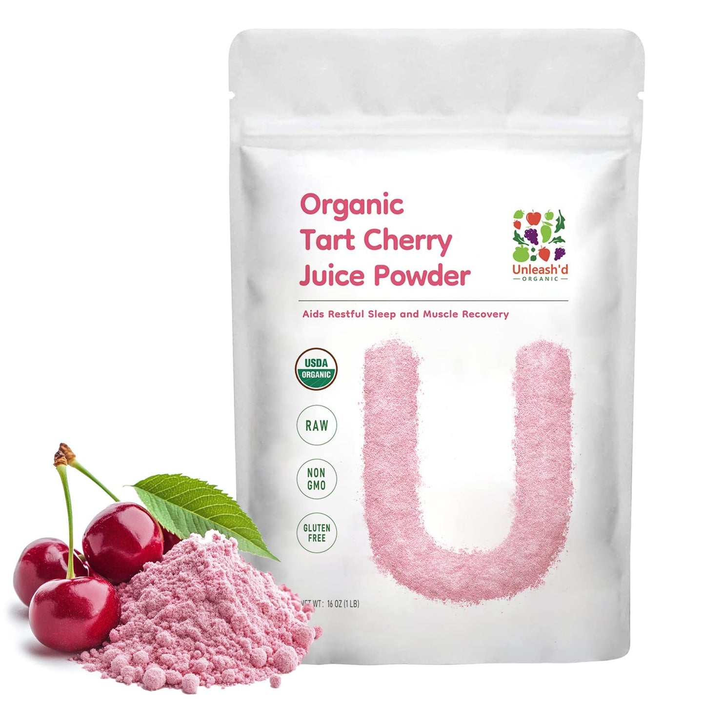 UNLEASH'D ORGANIC Tart Cherry Juice Powder 16 oz