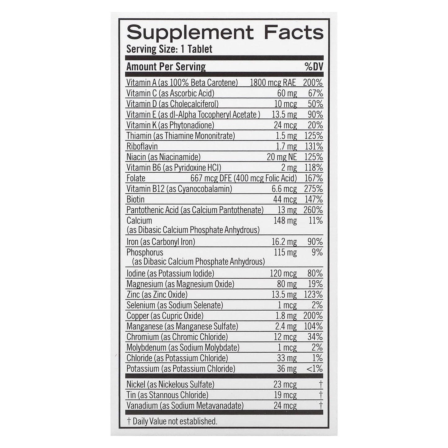 Geritol Multivitamin Supplement Tablet, 120 Tablets